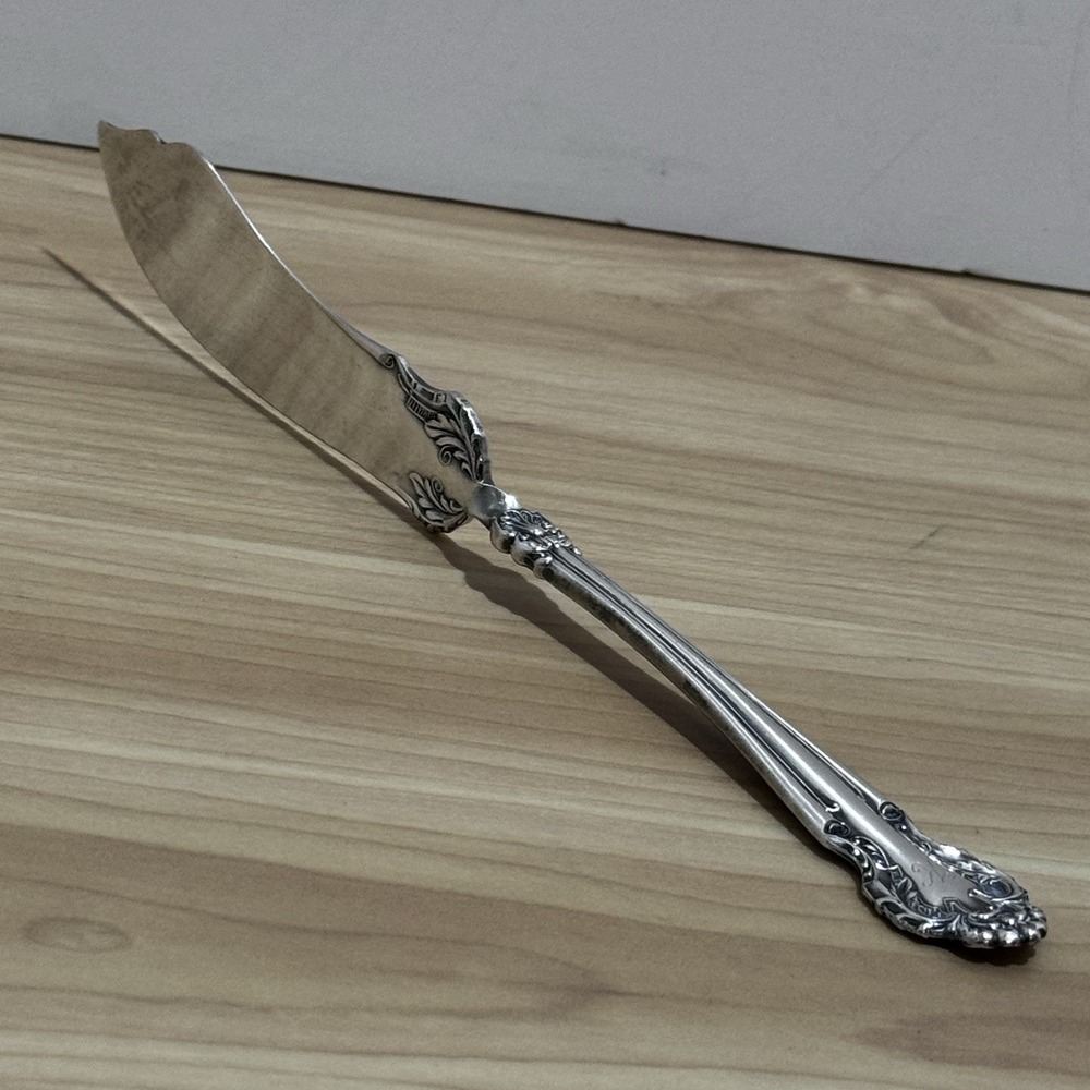 Master Butter Spreader Knife Cedric Wm Rogers Silverplate Twist Handle Monogram
